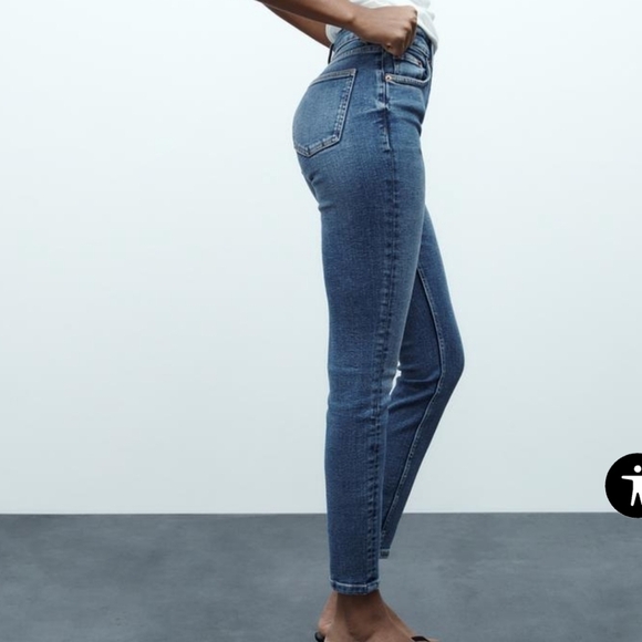 Zara high rise skinny jeans Collection Denim Sz 4 - Picture 4 of 15